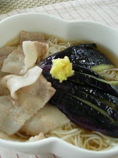 豚バラと揚げナスで!ポカポカにゅうめん☆-レシピのメイン写真