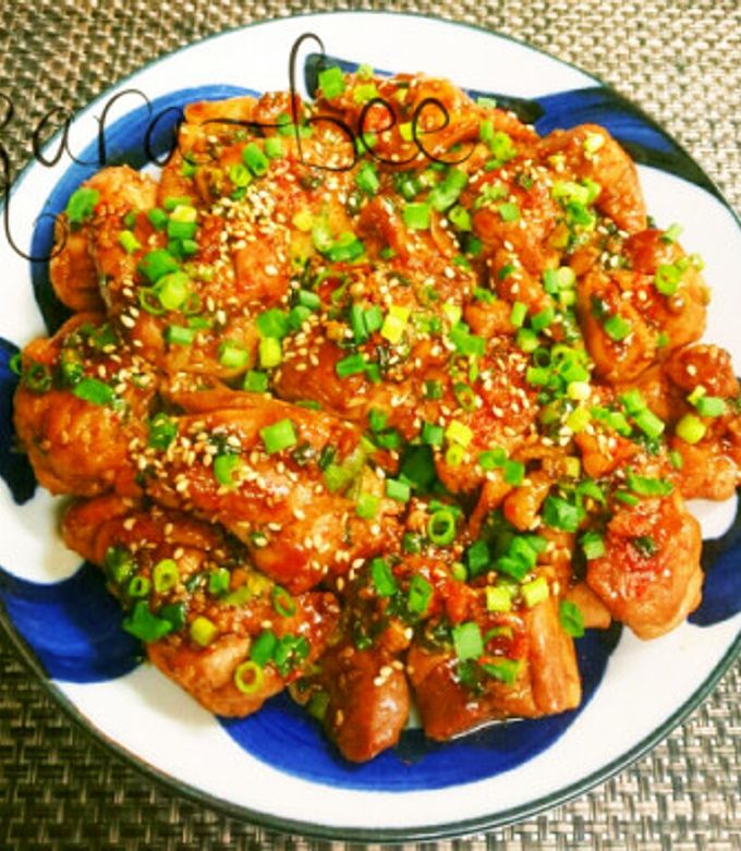 照り焼き 簡単激ウマ＊中華ネギ味噌照り焼きチキン by からあげビール