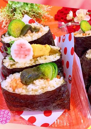新春おにぎらず 鮭・高菜 　受験生応援-レシピのメイン写真
