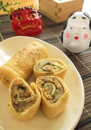 節分に♪いわし缶とじゃがいもの薄揚げ巻き-レシピのメイン写真