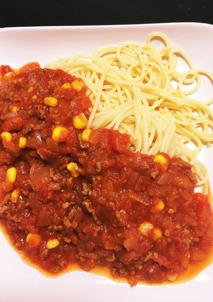 トマト缶で作る簡単ミートスパ(子供も)-レシピのメイン写真