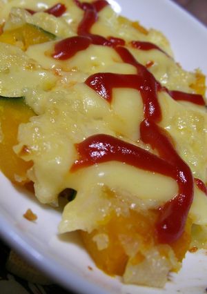 【男の料理】カボチャのチーズ焼き-レシピのメイン写真