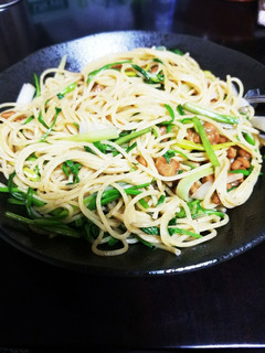 せりと納豆パスタ-レシピのメイン写真