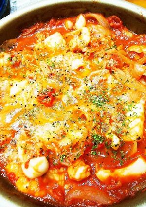 ながらで出来ちゃう魚介のトマト煮-レシピのメイン写真