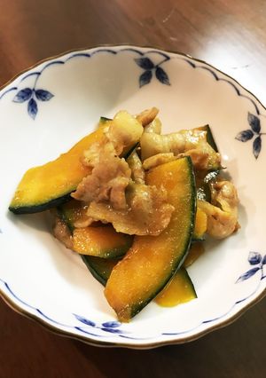 かぼちゃと豚バラのにんにく醤油炒め-レシピのメイン写真