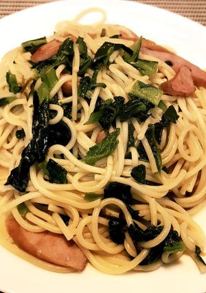 味付けは塩昆布だけ。雪菜と塩昆布のパスタ-レシピのメイン写真