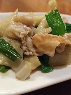 レンコン豚肉ニラの塩麹炒め-レシピのメイン写真