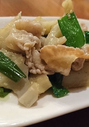 レンコン豚肉ニラの塩麹炒め-レシピのメイン写真