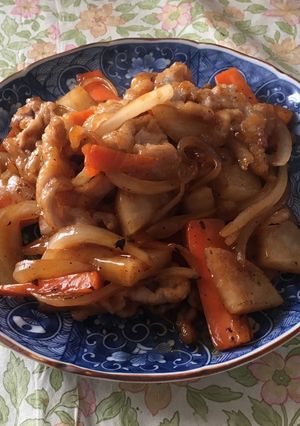 豚バラと野菜の甘酢餡かけ-レシピのメイン写真
