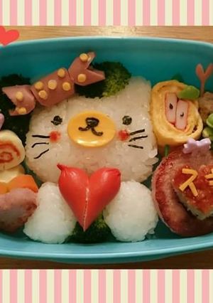バレンタイン☆ネコさんのキャラ弁❤-レシピのメイン写真