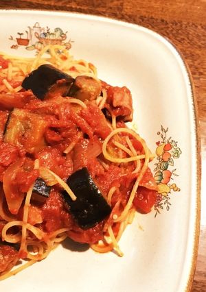 なす１本！酸味で減塩！簡単トマトパスタ-レシピのメイン写真