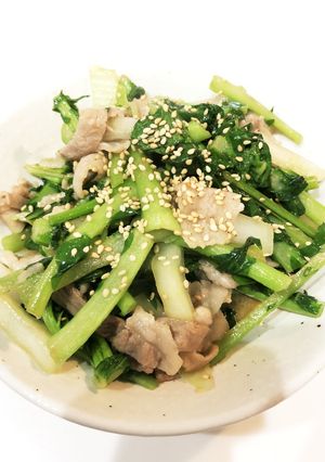 大根の葉と豚バラのオイスターソース炒め-レシピのメイン写真