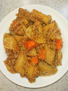 簡単!れんこんとひき肉の炒め煮-レシピのメイン写真