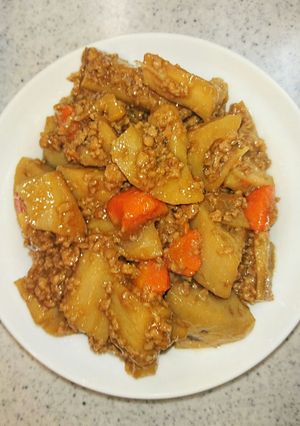簡単！れんこんとひき肉の炒め煮-レシピのメイン写真