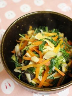 水菜と人参と薄揚げの炒め煮-レシピのメイン写真