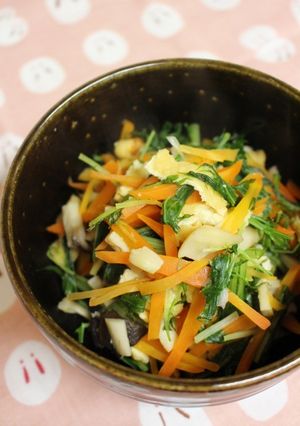 水菜と人参と薄揚げの炒め煮-レシピのメイン写真