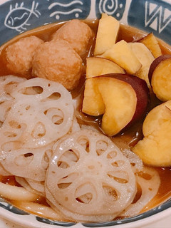腹持ちが良い朝食!肉だんごと根菜のうどん-レシピのメイン写真