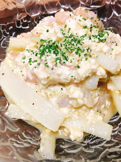 うどと甘海老のわさびポン酢白和え-レシピのメイン写真