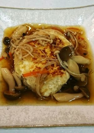 豆腐ハンバーグとキノコのあんかけ-レシピのメイン写真