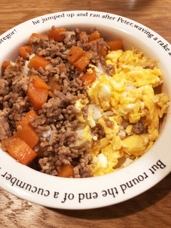 人参入り簡単2色丼!お弁当にもオススメ!-レシピのメイン写真