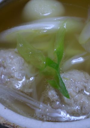肉団子とじゃが芋団子の競演　中華スープ-レシピのメイン写真