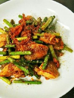鶏肉とニンニクの芽のキムチ炒め-レシピのメイン写真