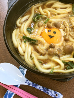カレー鍋の出汁の残りで、カレーうどん-レシピのメイン写真