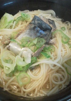 温かい鯖缶そうめん-レシピのメイン写真