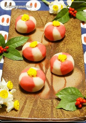 和菓子★レンジで簡単!ねりきり椿-レシピのメイン写真