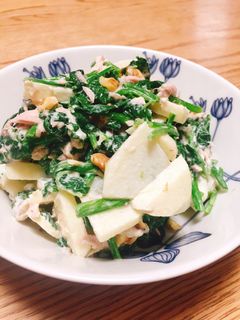 ほうれん草とりんごのサラダ-レシピのメイン写真
