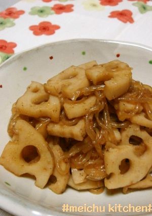 れんこんとしらたきのピリ辛炒め煮♪-レシピのメイン写真