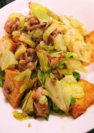 豚肉キャベツ厚揚げの味噌炒め-レシピのメイン写真
