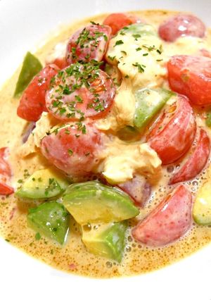 湯葉とアボカドとトマトの和洋折衷サラダ-レシピのメイン写真