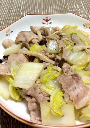 簡単ノンオイル☆白菜と豚バラあっさり炒め-レシピのメイン写真