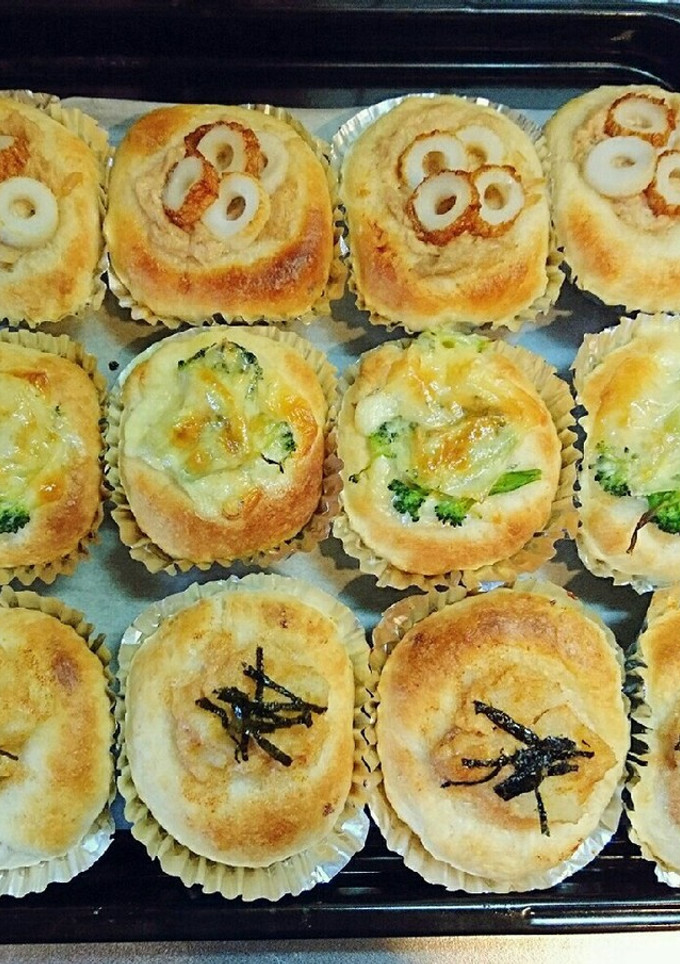 手捏ねで。３種の惣菜パン(和風)-レシピのメイン写真