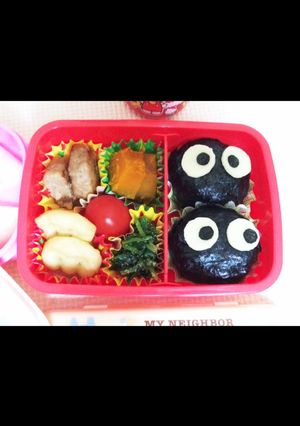 簡単☆キャラ弁☆まっくろくろすけおにぎり-レシピのメイン写真