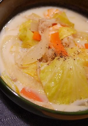 豆乳でちゃんぽんスープ-レシピのメイン写真