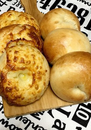 チーズベーグルとプレーンベーグル-レシピのメイン写真