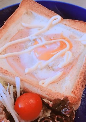 半熟ハムエッグ トースト-レシピのメイン写真