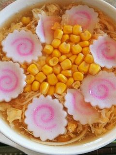 コーンと卵の余り物にゅうめん-レシピのメイン写真