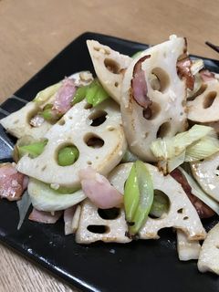 レンコンと長ネギの塩麹炒め-レシピのメイン写真