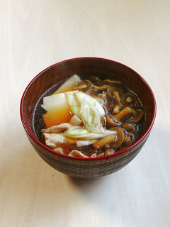 ひらきなめこの豚肉なめこ汁-レシピのメイン写真
