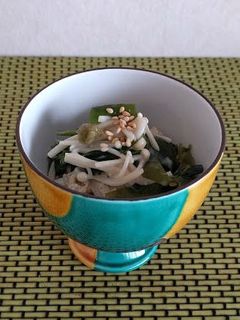 【ヘルシー】鳴門わかめとえのきの和え物-レシピのメイン写真