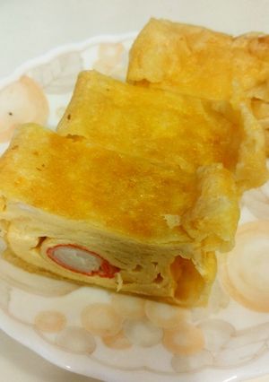 チーズカリッ！カニカマ入り厚焼き玉子-レシピのメイン写真
