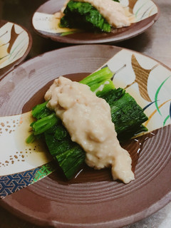 青菜のおひたし 胡麻クリームかけ-レシピのメイン写真