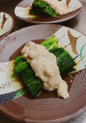 青菜のおひたし 胡麻クリームかけ-レシピのメイン写真