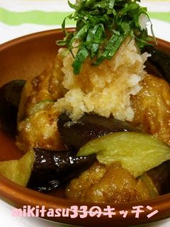 茄子と鶏モモ肉の揚げびたし-レシピのメイン写真