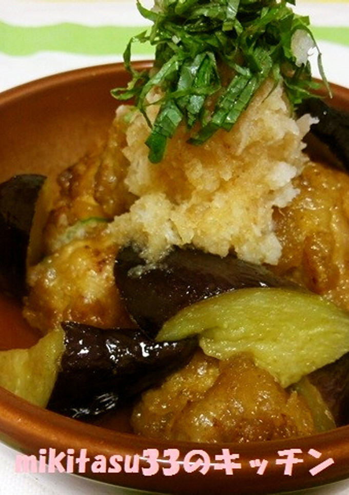 茄子と鶏モモ肉の揚げびたし-レシピのメイン写真
