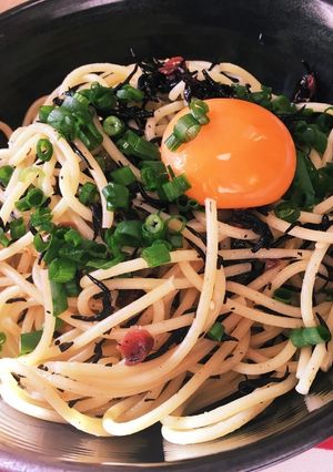 梅ひじきのパスタ-レシピのメイン写真