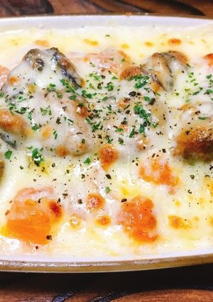 燻製牡蠣とトマトのポテトグラタン-レシピのメイン写真